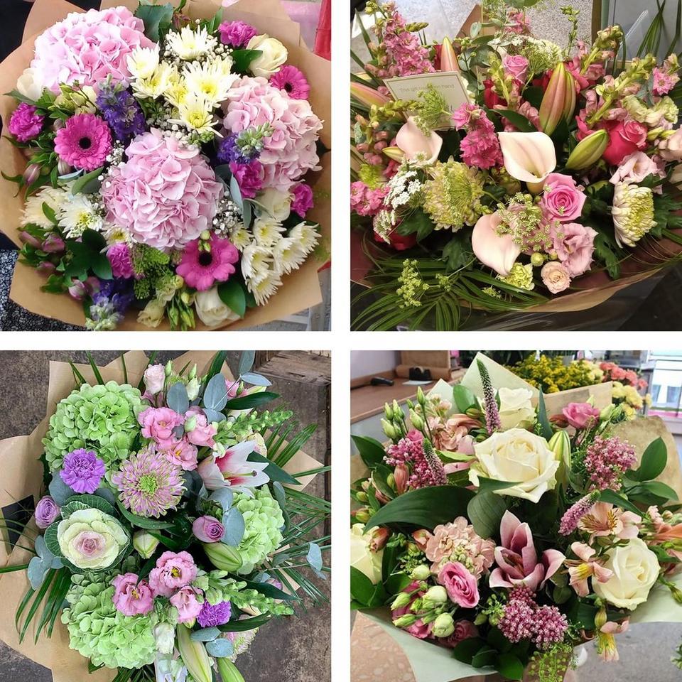 Sympathy hand-tied made with the finest flowers