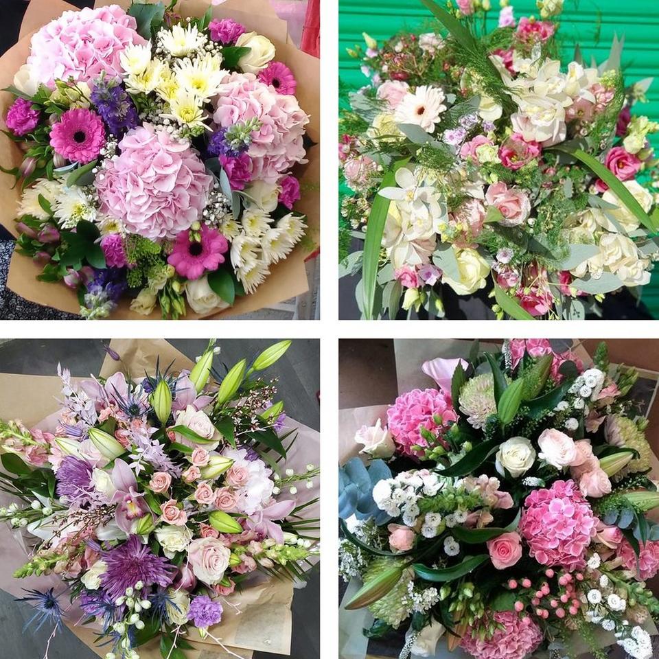 Sympathy hand-tied made with the finest flowers