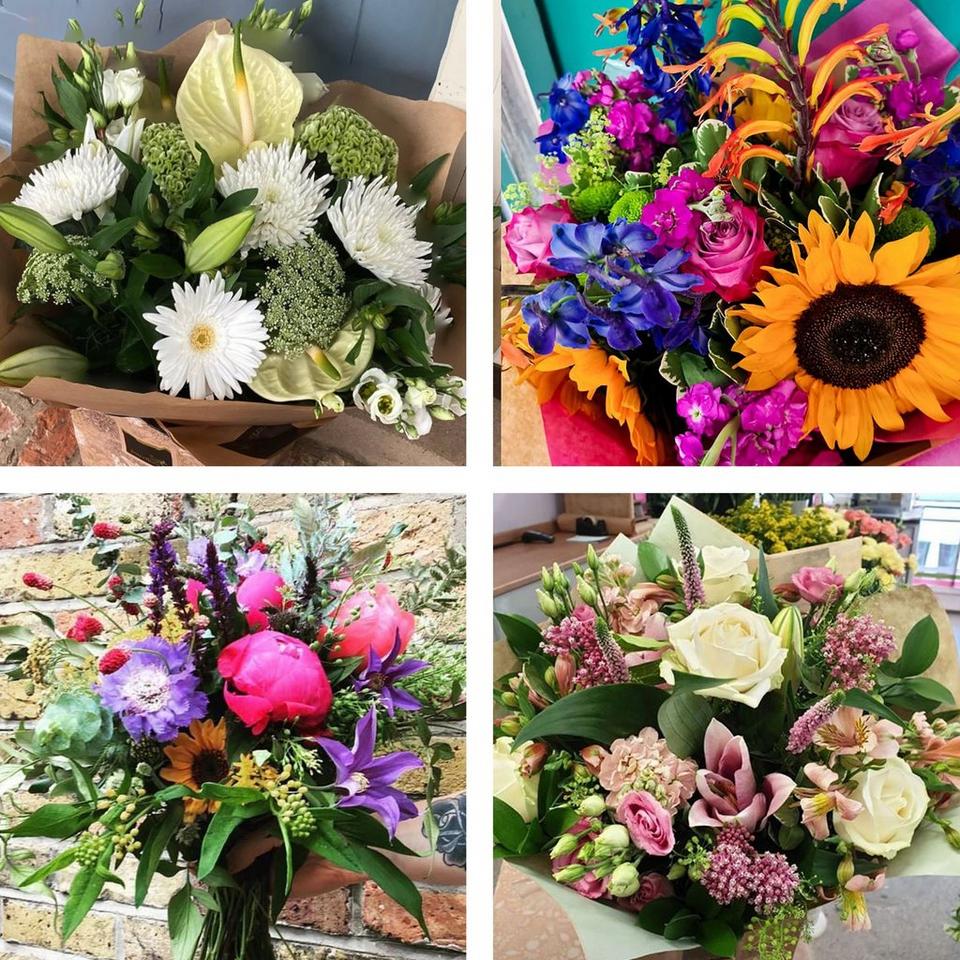 Sympathy hand-tied made with the finest flowers
