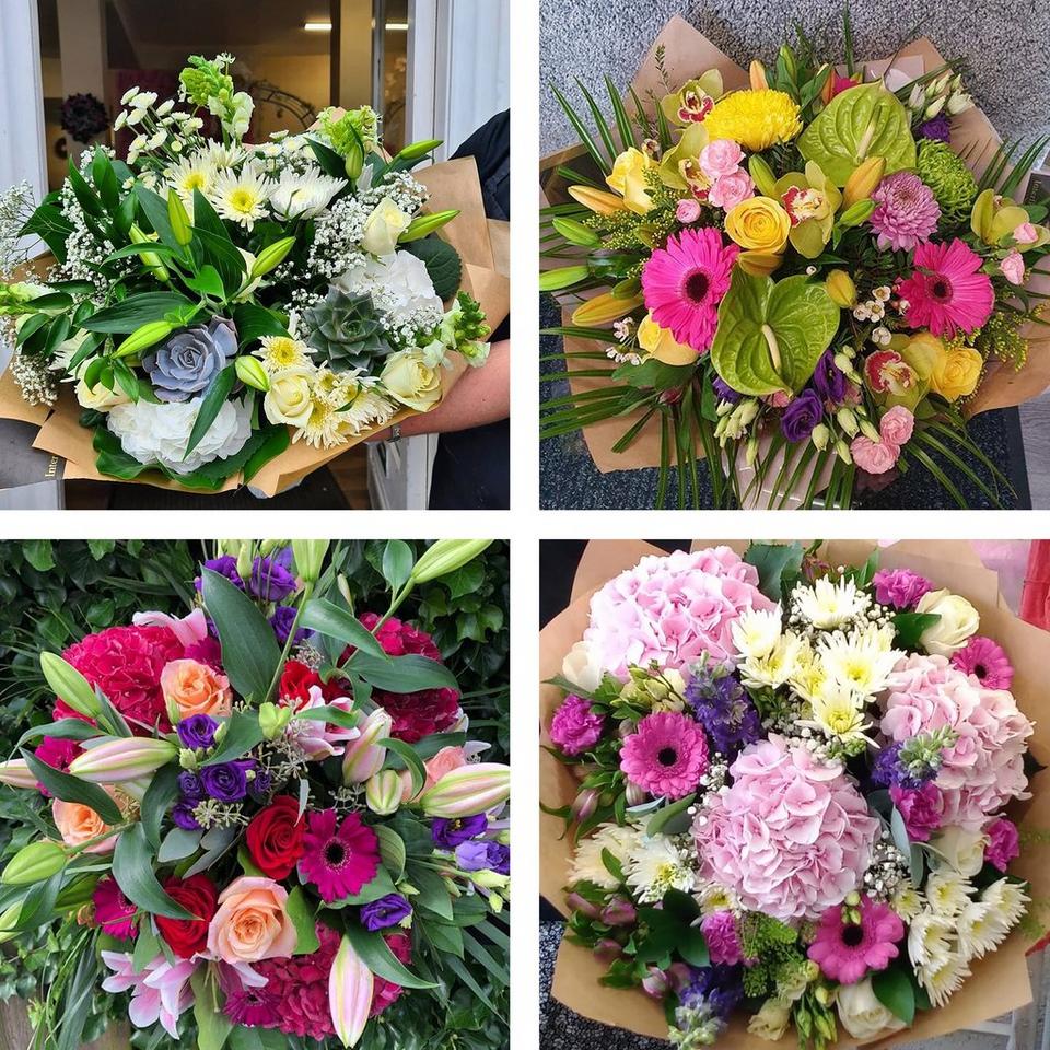 Sympathy hand-tied made with the finest flowers