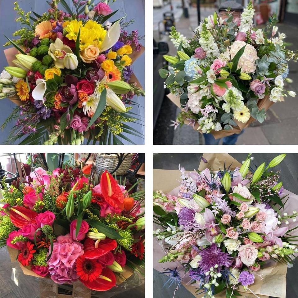 Sympathy hand-tied made with the finest flowers