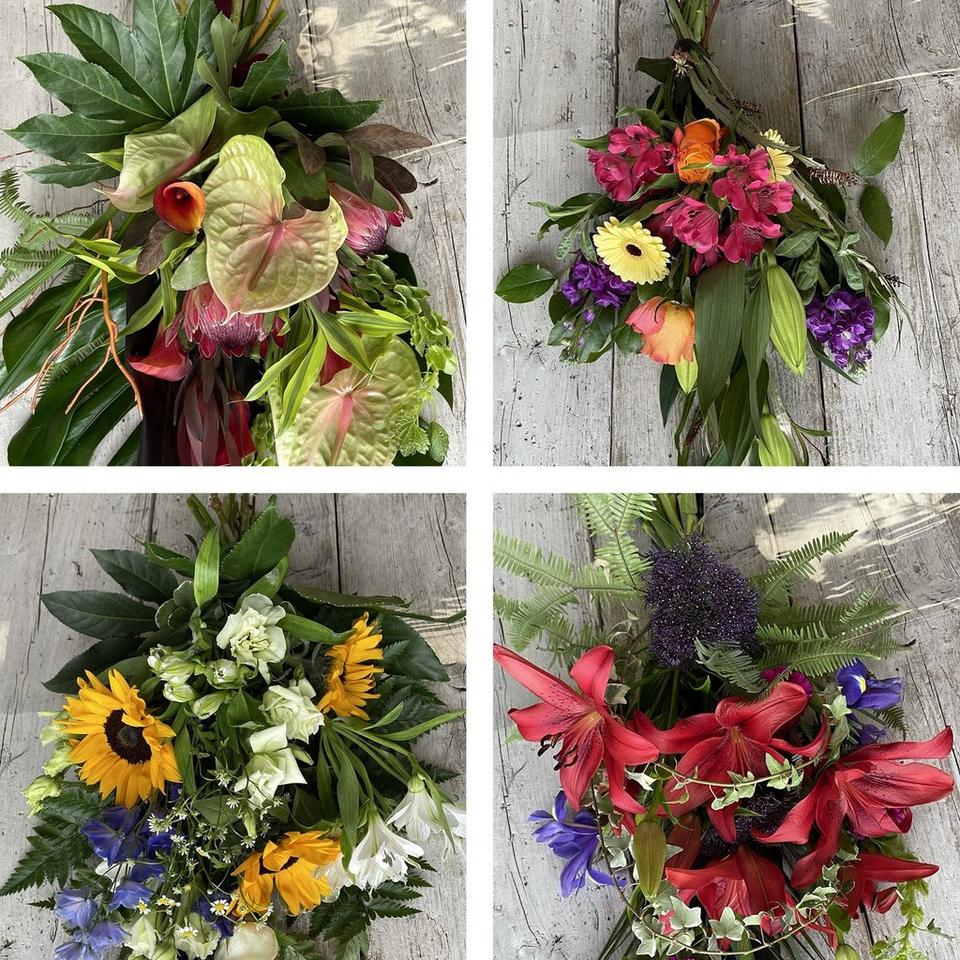 Funeral sheaf made with the finest flowers