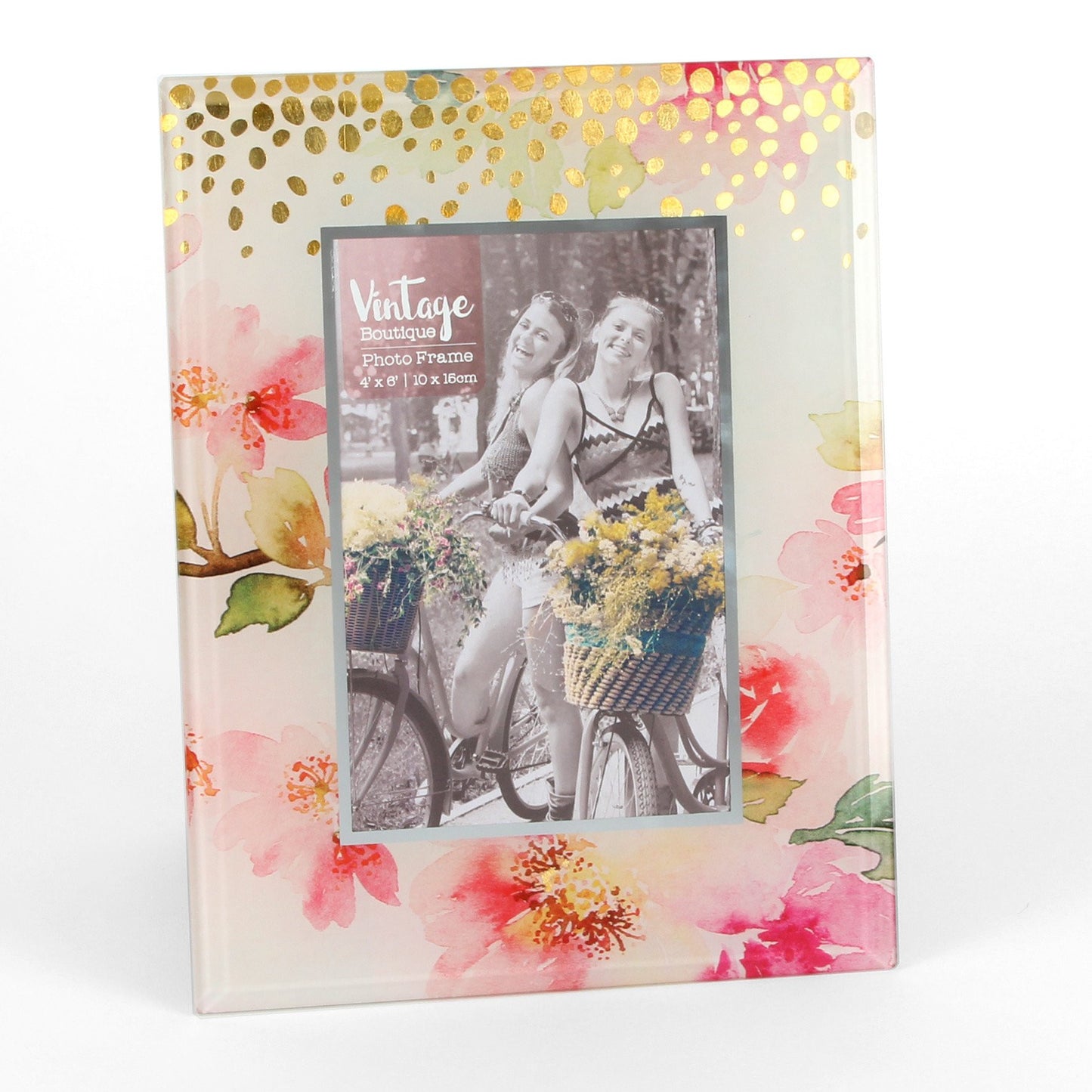 Vintage Boutique Glass Photo Frame 4" x 6"