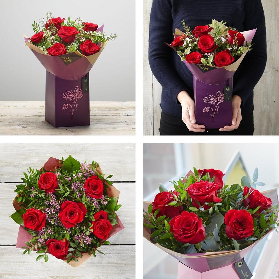 6 Half Dozen Red Rose Romantic Gift Box