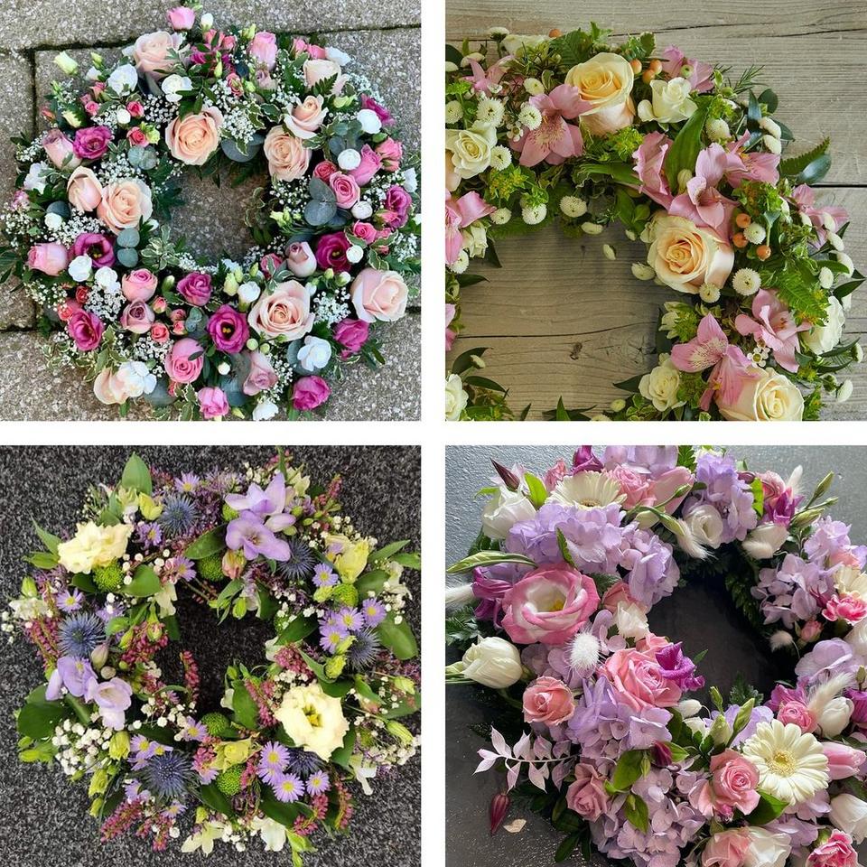 Funeral wreath made with the finest flowers