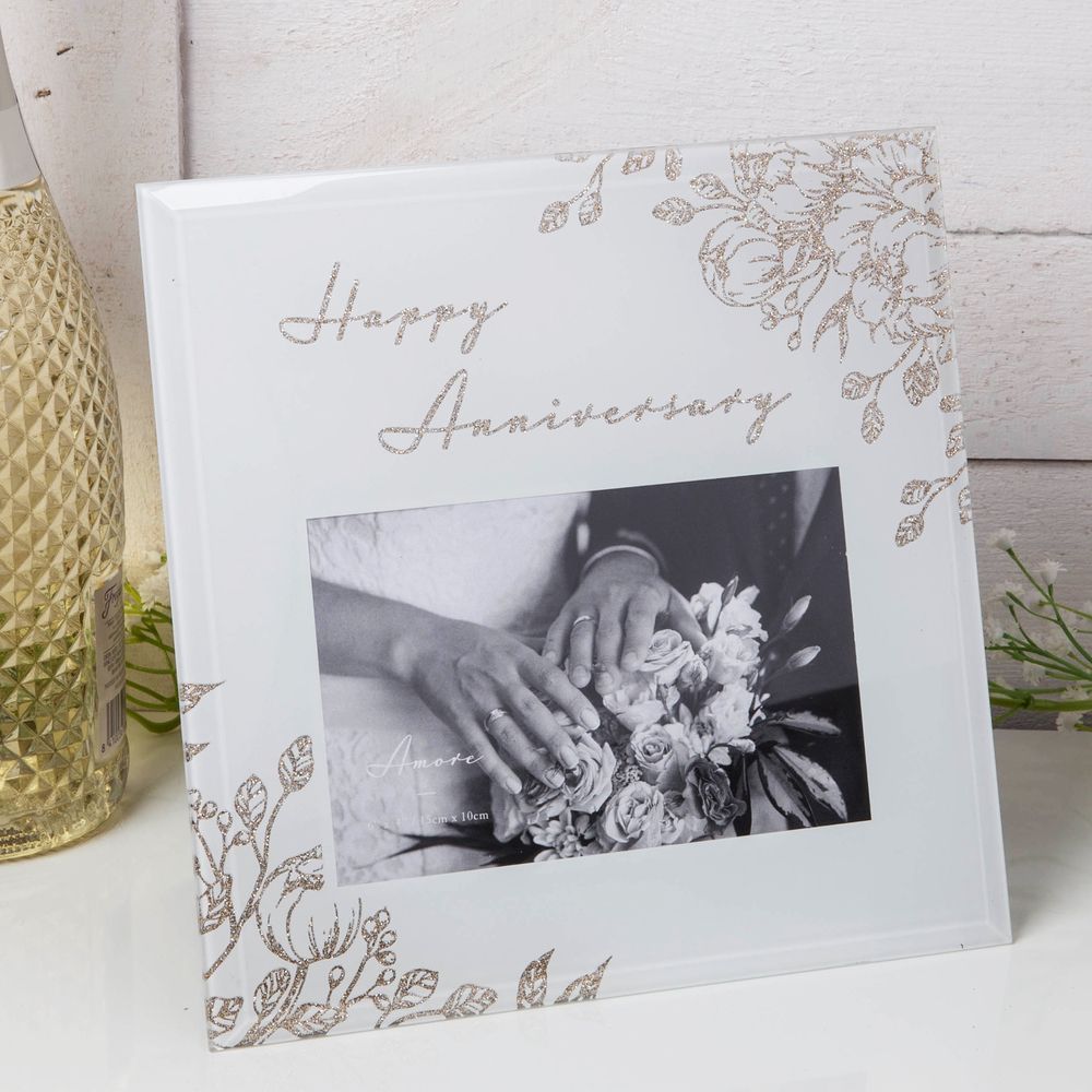 6" X 4" - AMORE BY JULIANA® HAPPY ANNIVERSARY PHOTO FRAME