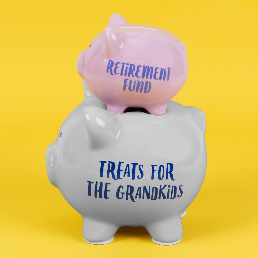 'PENNIES & DREAMS' DOUBLE PIGGY BANK - RETIREMENT FUND