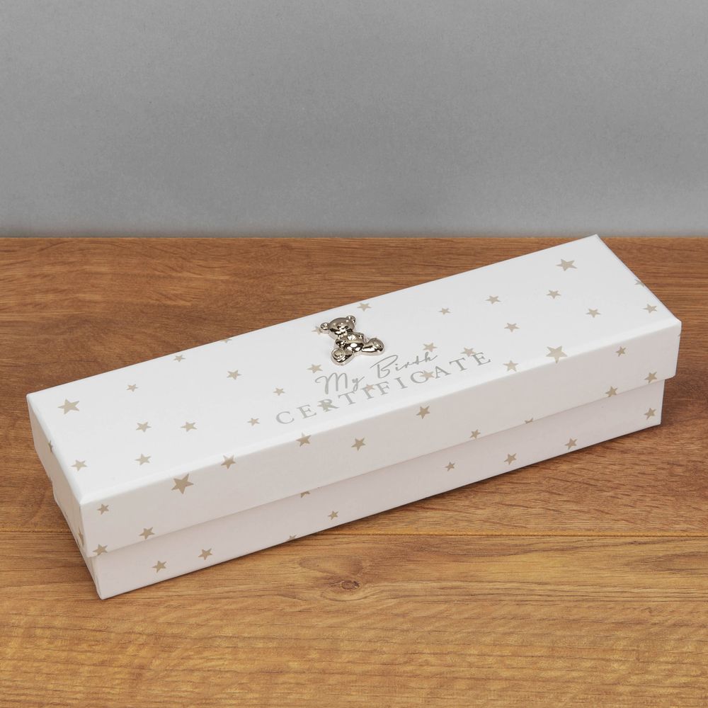 Bambino White Paperwrap Birth Certificate Holder Teddy Icon