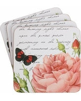 Postcard white hardboard 4pk coasters