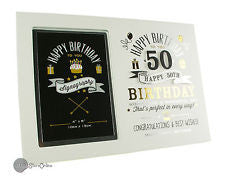 Signography Birthday Boy MDF Photoframe 4" x 6" - 50th
