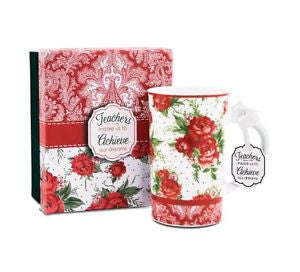Teacher Red Cottage Rose Mug