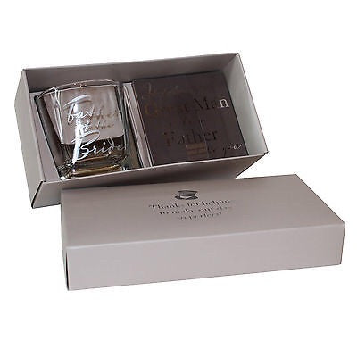 Whiskey Glass & Coaster Father of The Bride