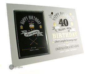 Signography Birthday Boy MDF Photoframe 4" x 6" - 40th