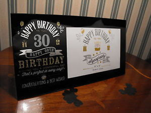 Signography Birthday Glass Frame Black/Sil/Gold 6"x4"- 30