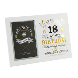 Signography Birthday Boy MDF Photoframe 4" x 6" 18th
