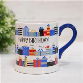 QUICKSILVER MUG WITH FOIL - BLUE HAPPY BIRTHDAY