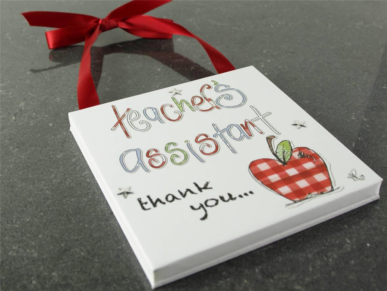 Tracey Russell P/wrap Wall Plaque 12x12cm-Teachers Assistant