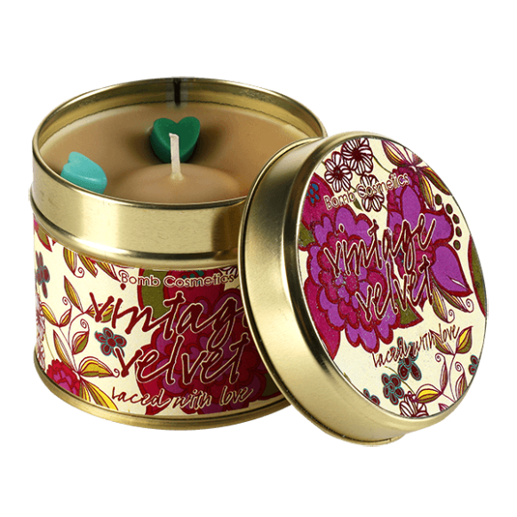 Vintage Velvet Tin Candle