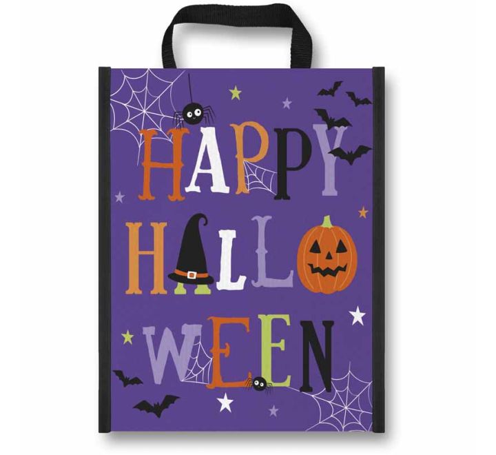 HAPPY HALLO TEXT PP WOVEN TREAT BAG