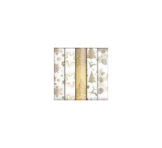 1.5m ASST GOLDS GLITTER CHRISTMAS ROLLWRAP