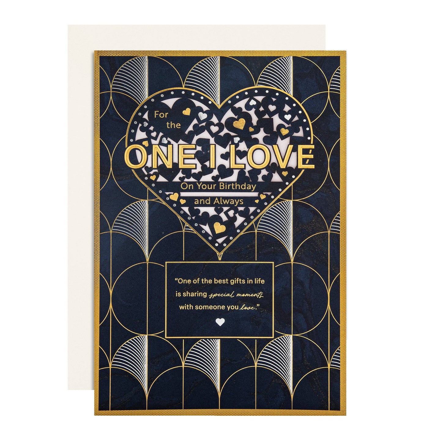 Birthday Card for Loved One - Dark Heart Pattern Design