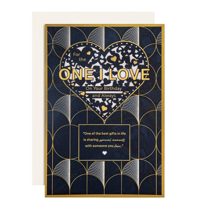 Birthday Card for Loved One - Dark Heart Pattern Design