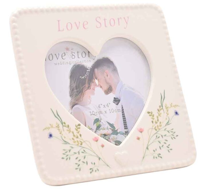 4x4in LOVE STORY CERAMIC PHOTO FRAME