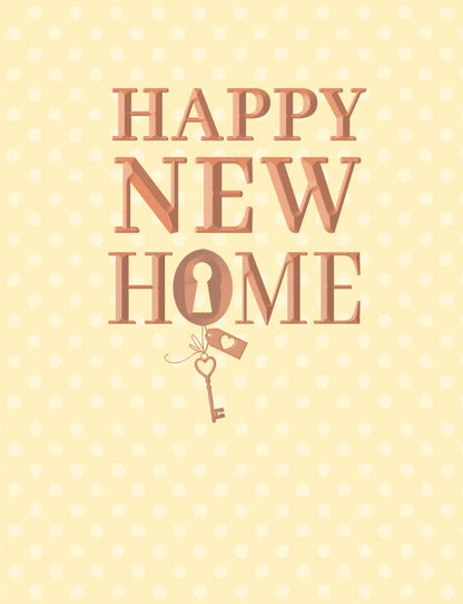 New Home Card, New Home, Key On Yellow