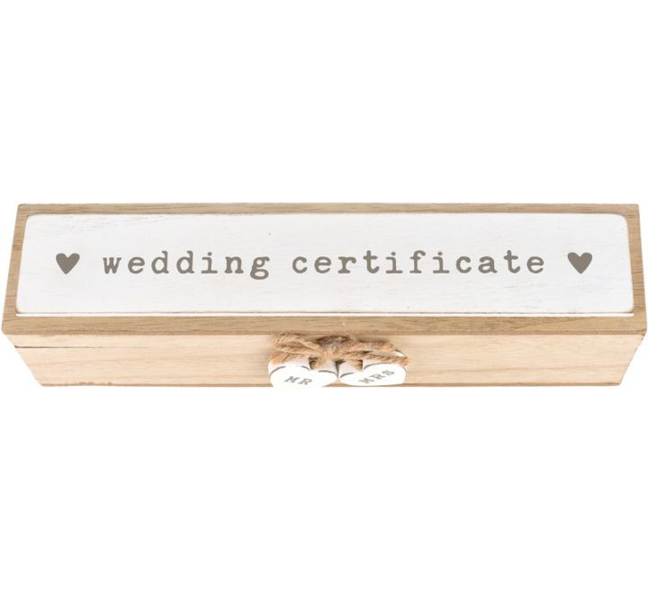 LOVE STORY WOODEN WEDDING CERTIFICATE BOX
