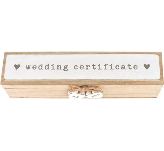 LOVE STORY WOODEN WEDDING CERTIFICATE BOX