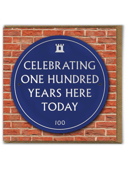 100th Birthday Milestone - Embossed Glossy Greetings Card
