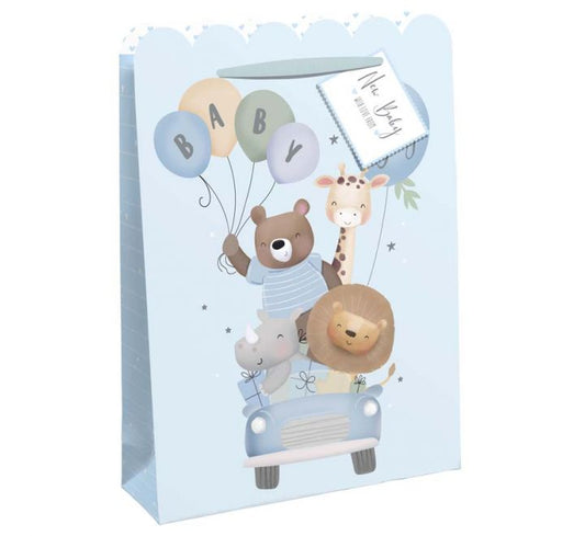 BABY BOYS CAR LARGE GIFT BAG