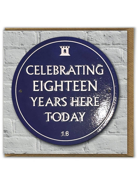 18th Birthday Milestone - Embossed Glossy Greetings Card