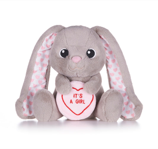 LOVE HEARTS 18CM (7") BABY GIRL BUNNY