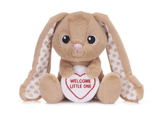 LOVE HEARTS 18CM (7") WELCOME LITTLE ONE BUNNY