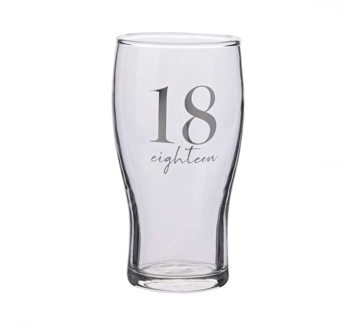 Milestones Beer Glass 18th Birthday