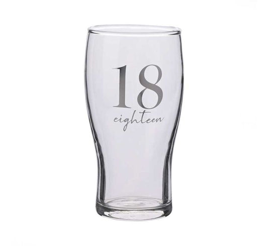 Milestones Beer Glass 18th Birthday