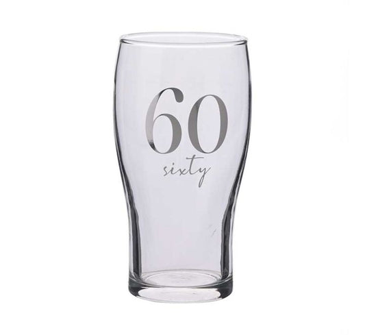Milestones Beer Glass 60th Birthday