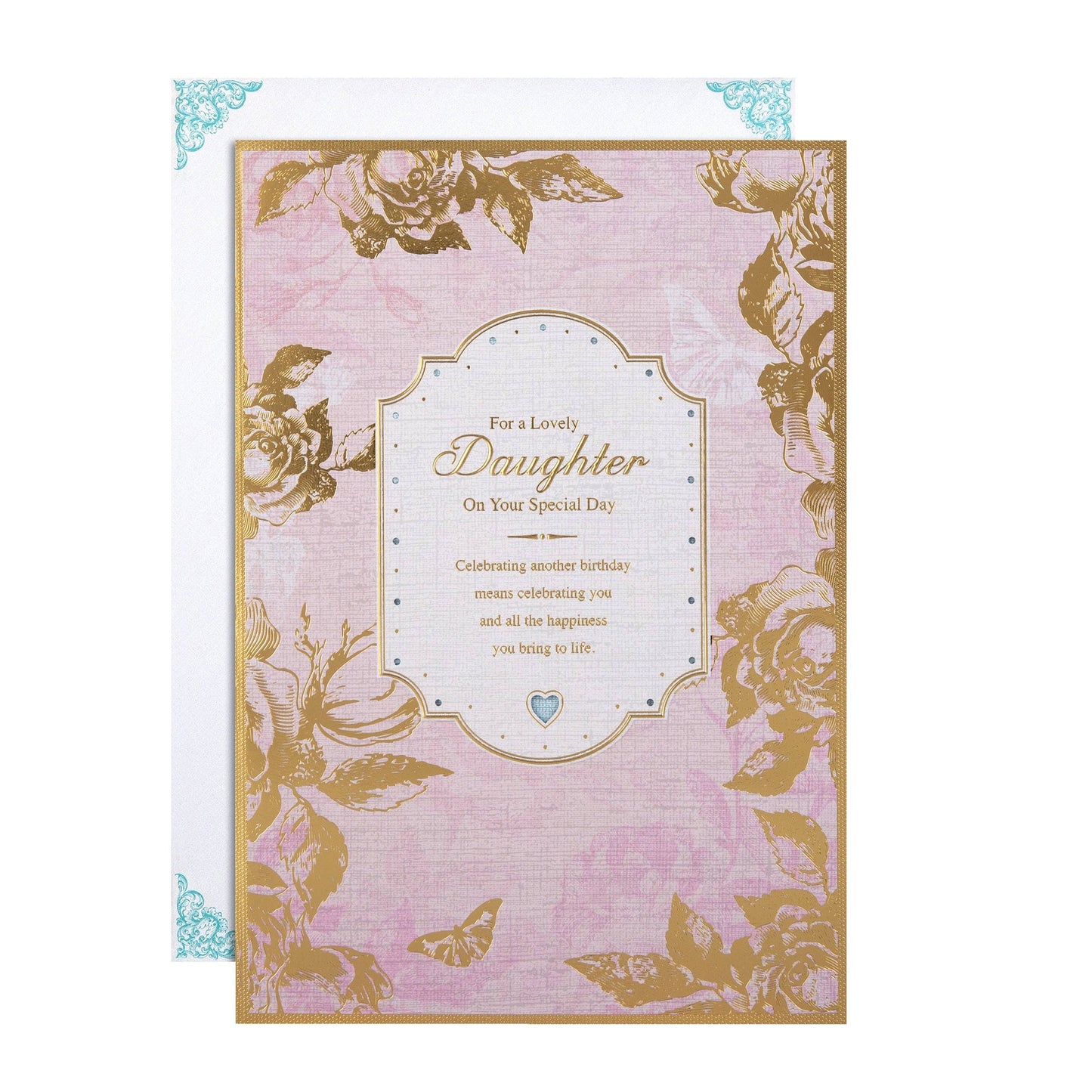 Birthday Card for Daughter with Traditional Floral Design