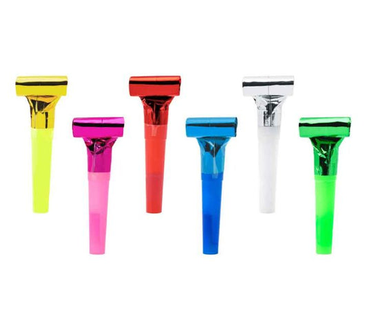 6PK ASST PARTY WHISTLES