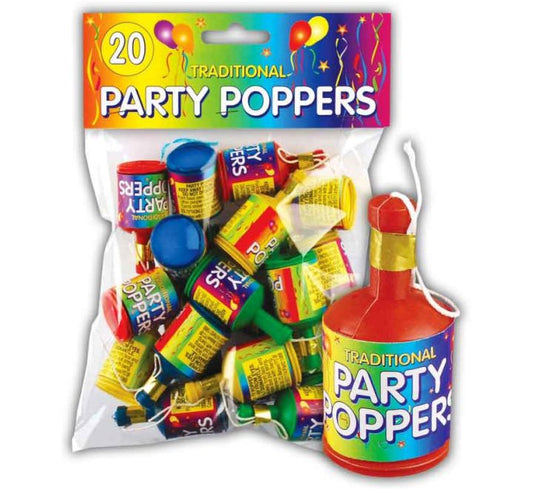 20PK PARTY POPPERS