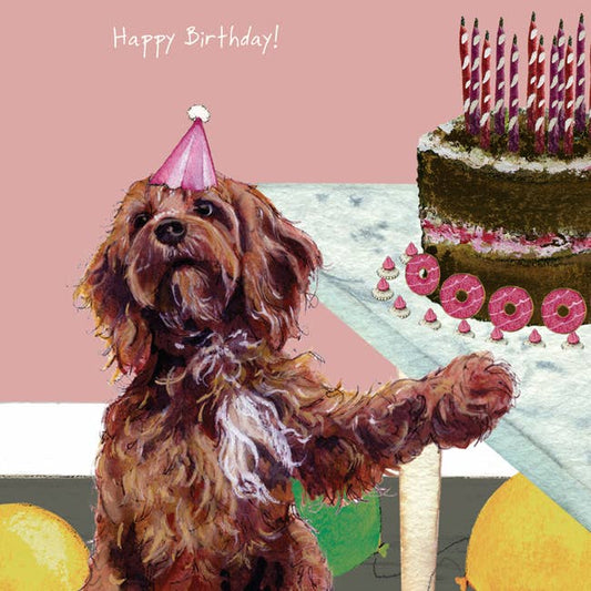 Cockapoo Party Birthday Card