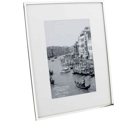 4x6in SILVERPLATED PHOTO FRAME WHITE BORDER