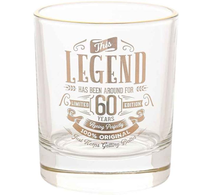60 YEARS HARVEY MAKIN LEGEND TUMBLER GLASS