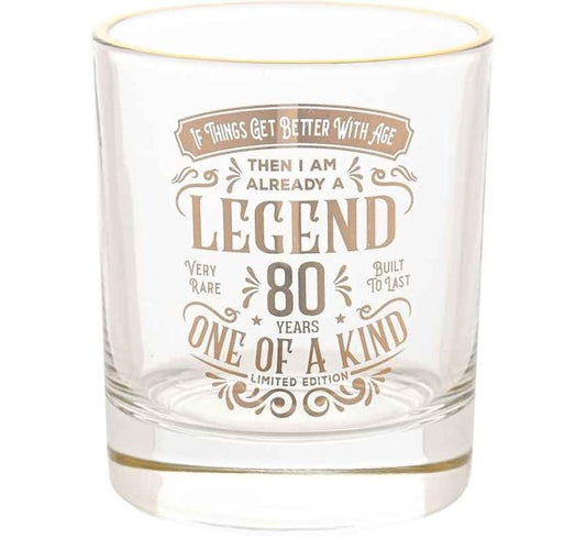 80 YEARS HARVEY MAKIN LEGEND TUMBLER GLASS