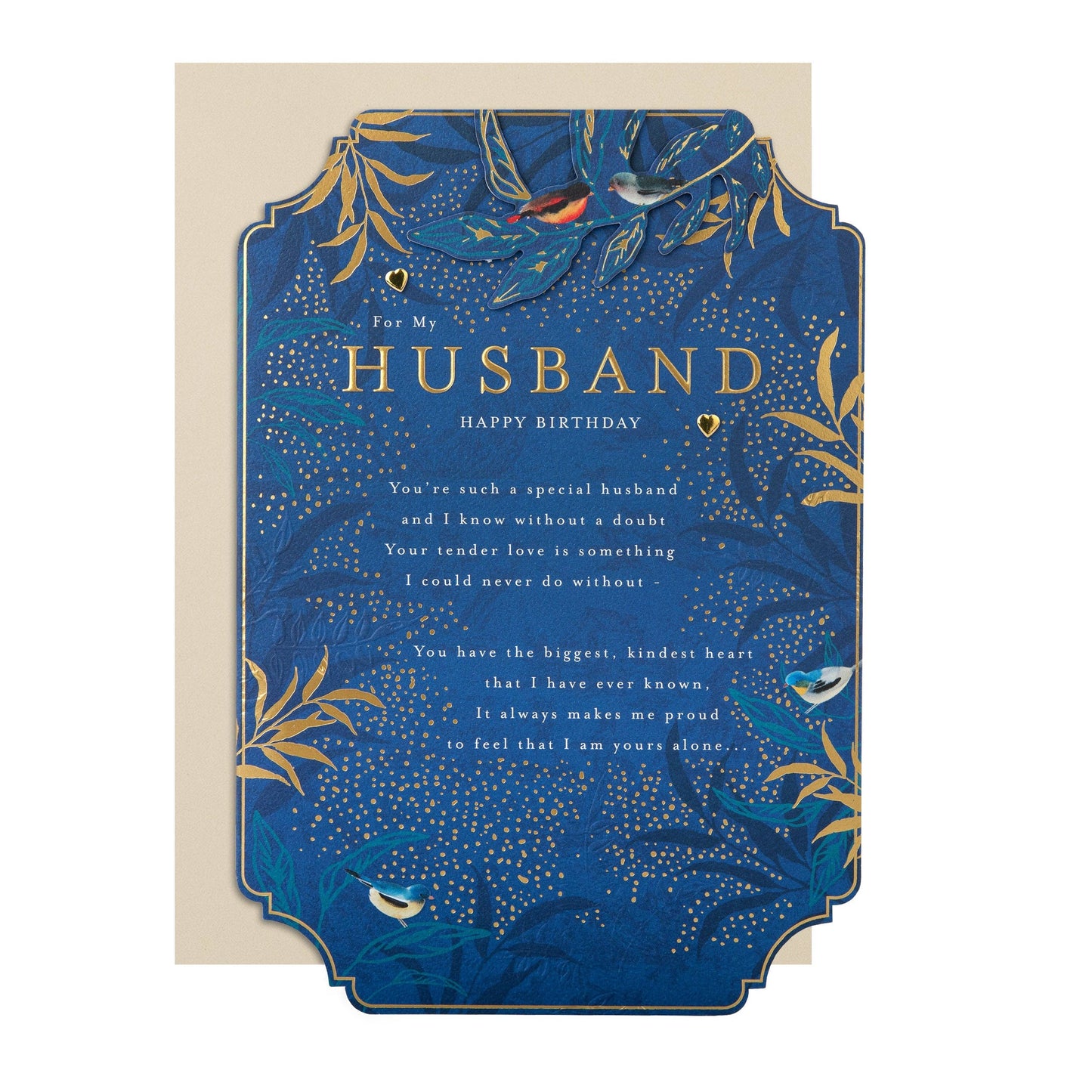 Birthday Card for Husband with Floral Design and Verse