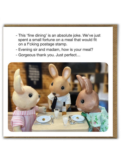 Funny Birthday Card - Fine Dining - by Forest_Fr1ends