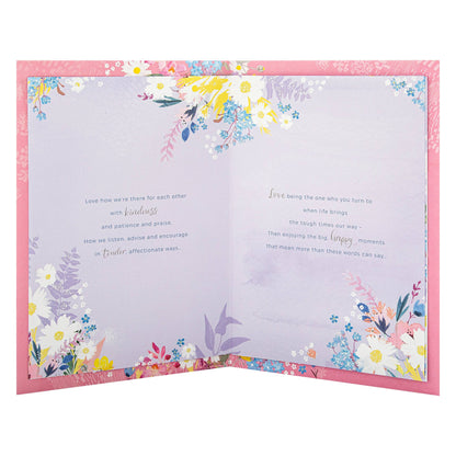 Birthday Card for Loved One with Pink Florals & Verse