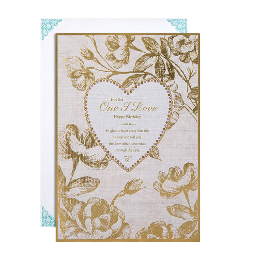 Birthday Card for Loved One - Traditional Floral Design
