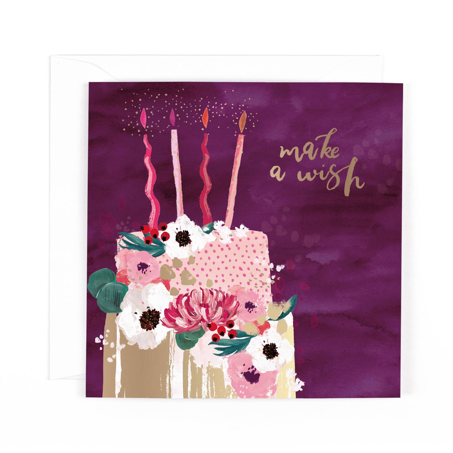 Maison Open Birthday Floral Birthday Cake Make A Wish